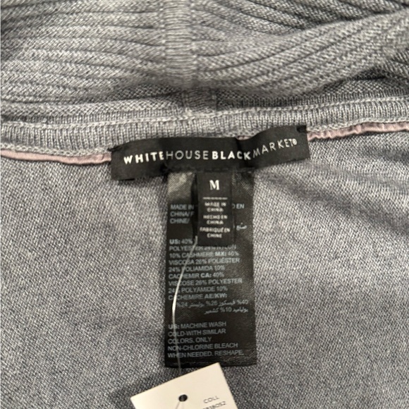NWT White House Black Market Gray Open Front Long Cardigan - Picture 7 of 8